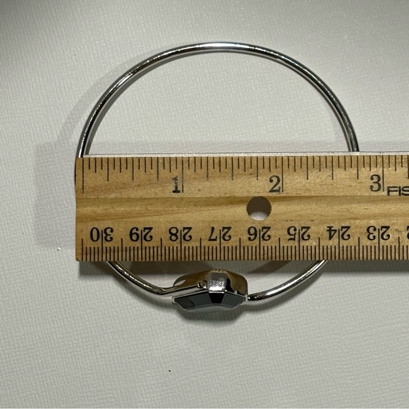 EUC Swarovski Silver and Black Bangle Bracelet - Picture 6 of 8